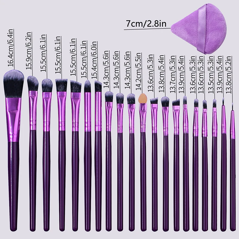 20 pçs conjunto de escova de maquiagem portátil blush escova sombra escova de pó solto iniciante conjunto completo de ferramentas de beleza