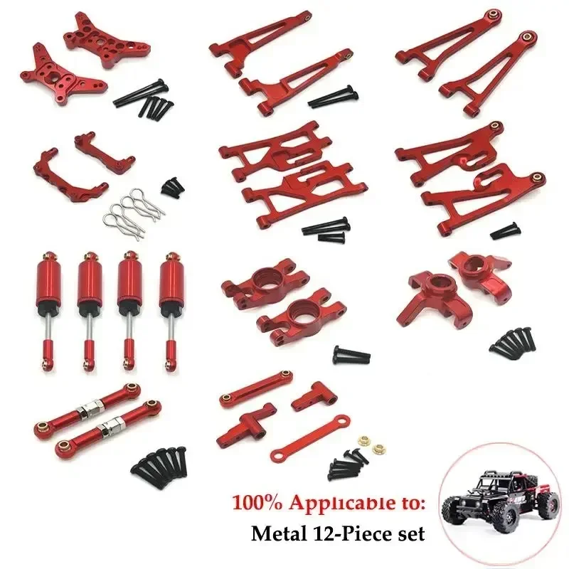 MJX 14209 14210 soporte de cubo de copa de dirección de Metal juego de brazo oscilante superior e inferior amortiguador 1/14 RC accesorios de piezas de actualización de coche