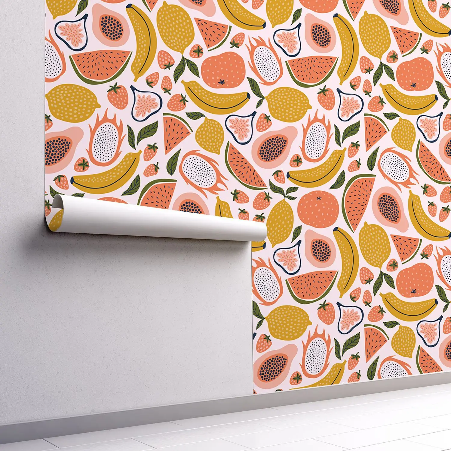 Summer Fruit Themed Self Adhesive Stickers for Kitchen Home DIY Wallpapers Cabinet Furniture Refreshing Makeover Decor