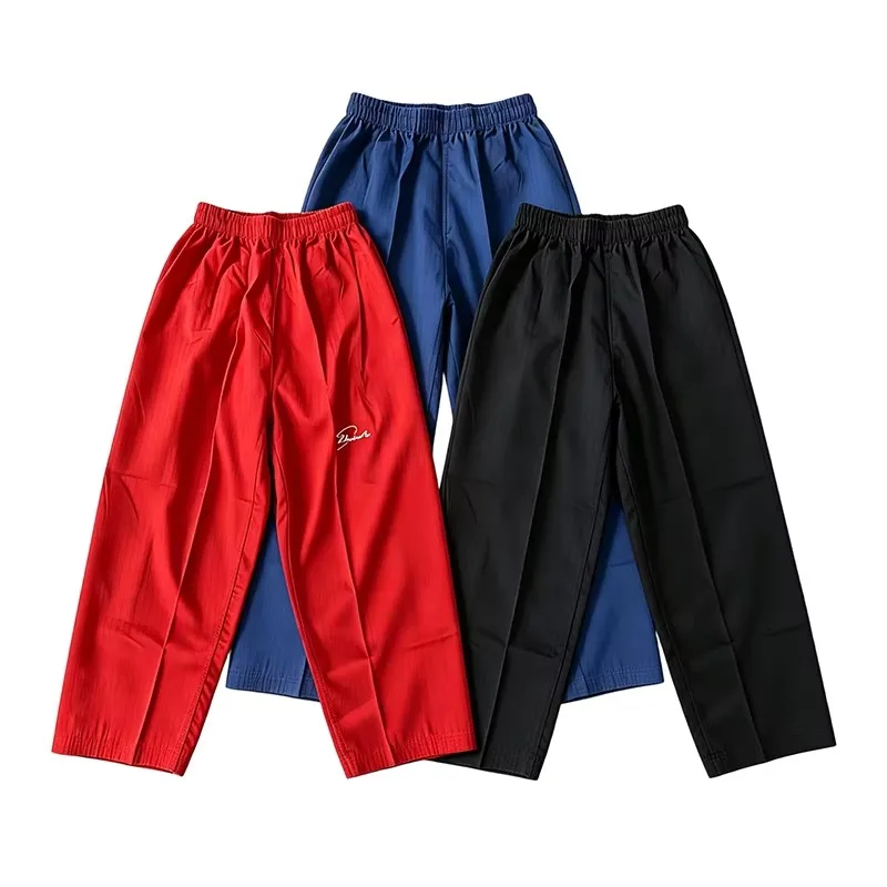 Taekwondo Poomsae Pants Blue Red Black Martial Arts Trousers Durable Taekwondo Training Competition Pants Boys Girls Men Women