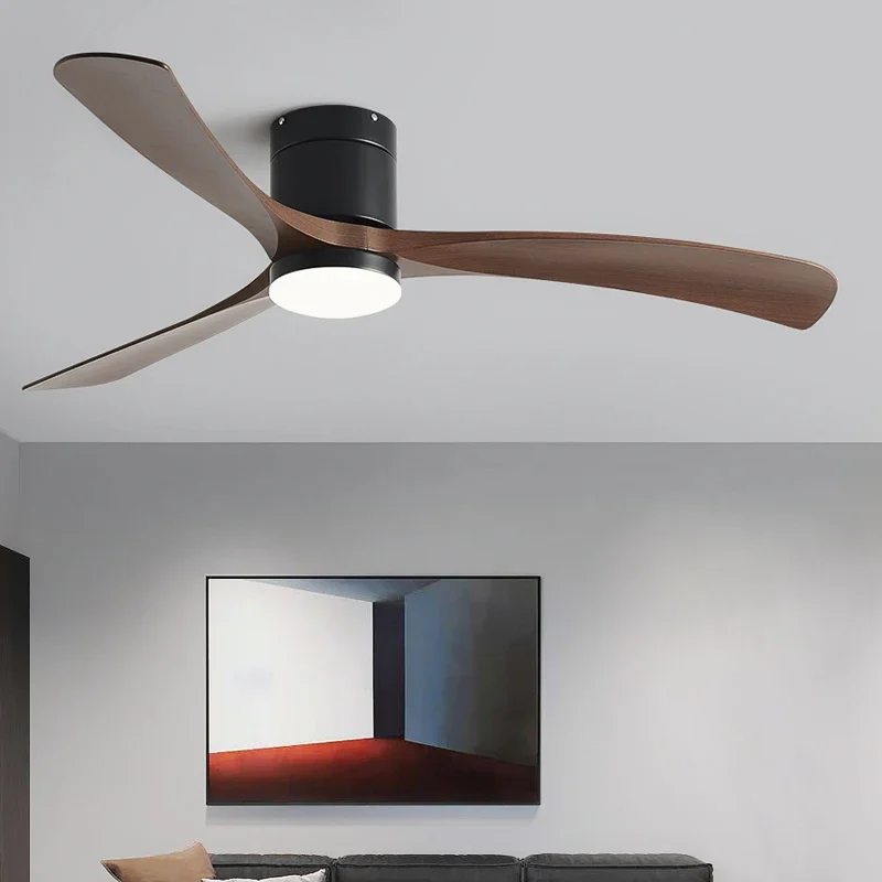 Ventilatore da soffitto nordico Log luce nuovo ventilatore da soffitto silenzioso luce camera da letto ristorante famiglia ventilatore elettrico a frequenza variabile luce