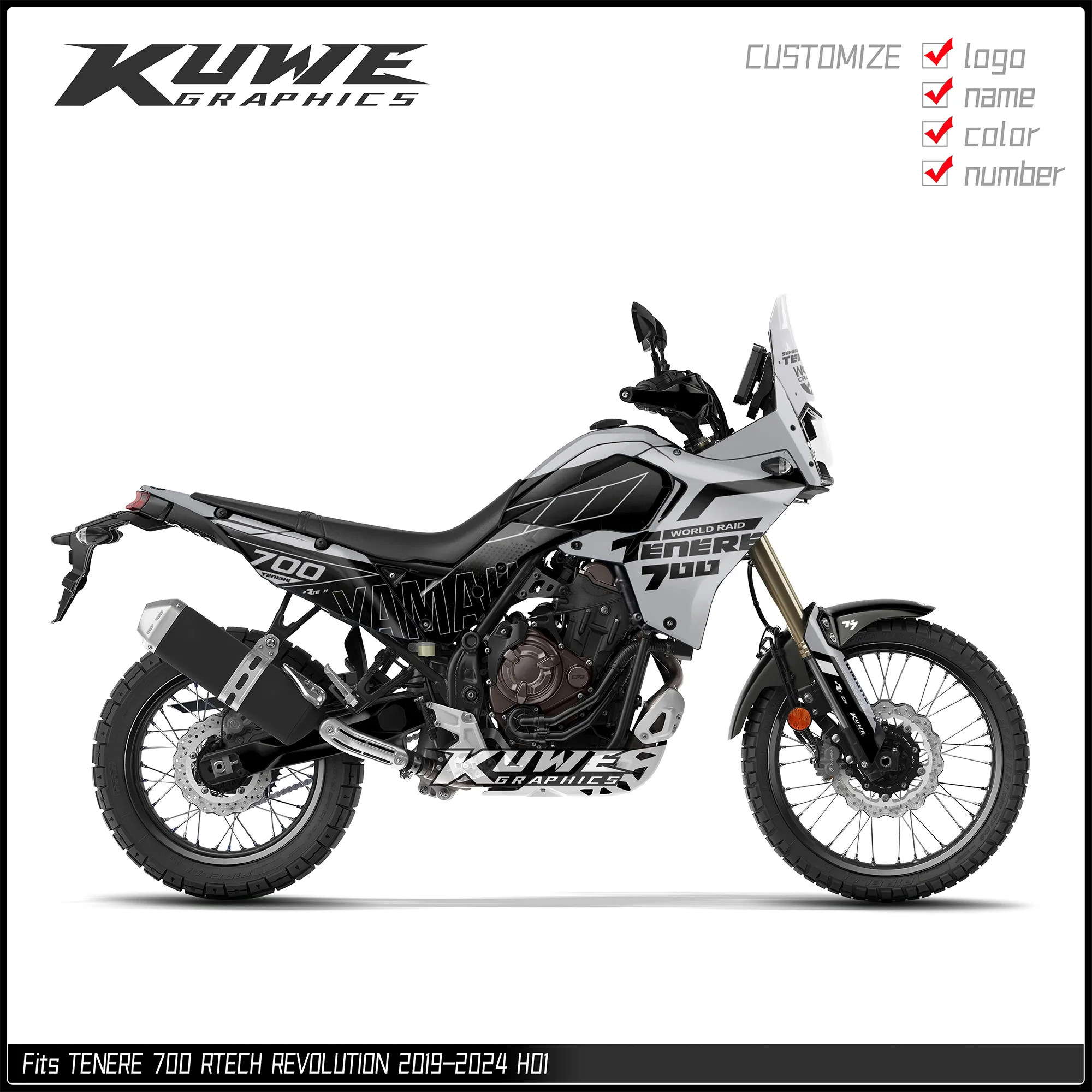 Suitable for Yamaha Tenere 700 Rtech Revolution 2019-2024 Graphics Kit Decals Kit Sticker S1