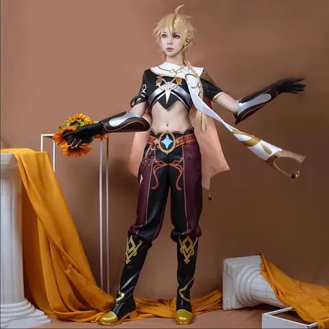 Genshin Impact  Aether Traveler Cosplay Costume Adult Carnival Uniform Anime Halloween Party Costumes Masquerade Women Game