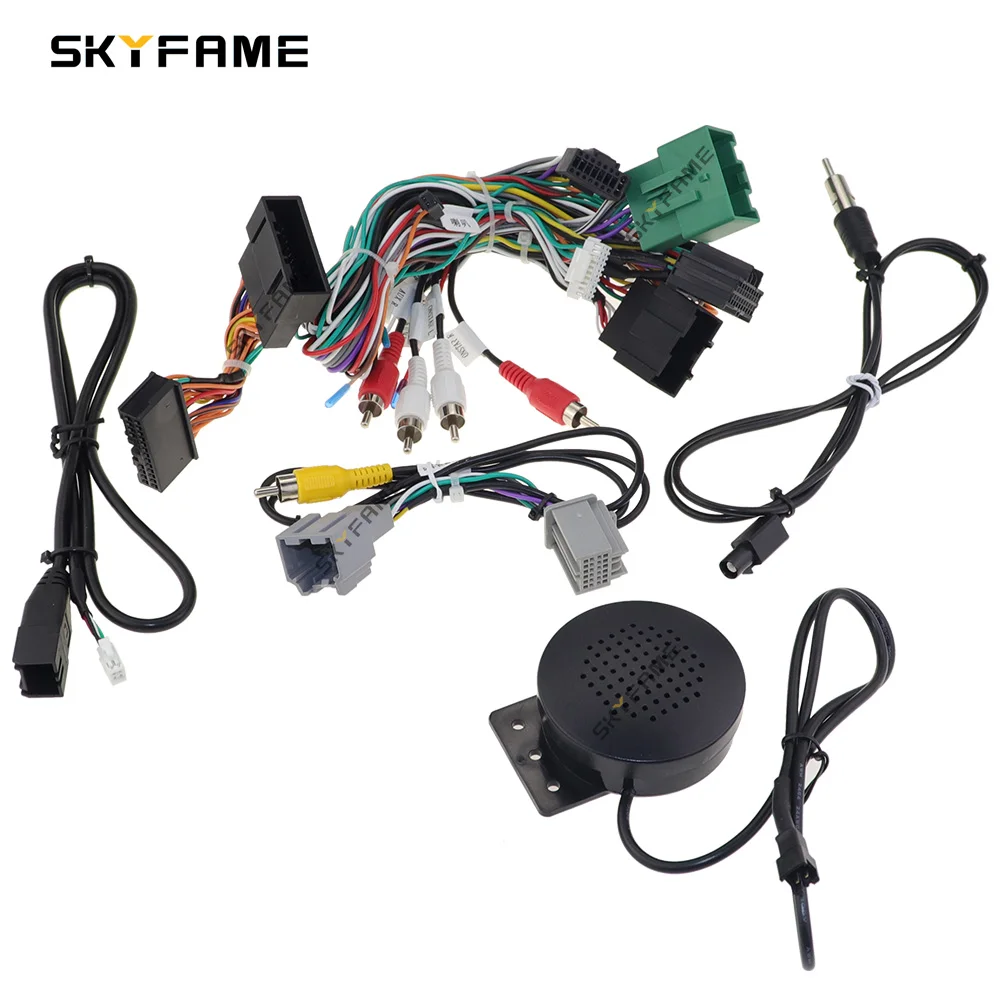 SKYFAME-arnés de cableado de coche, adaptador decodificador de caja Canbus, Cable de alimentación para Chevrolet Silverado S10 D-MAX Spark GMC Canyon GM-SS-04A