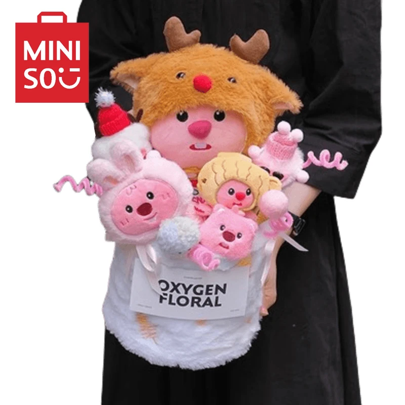 

Miniso Loopy аниме маленький Бобр плюшевый брелок милые плюшевые цветы Милые подарки на день Святого Валентина креативный сувенир