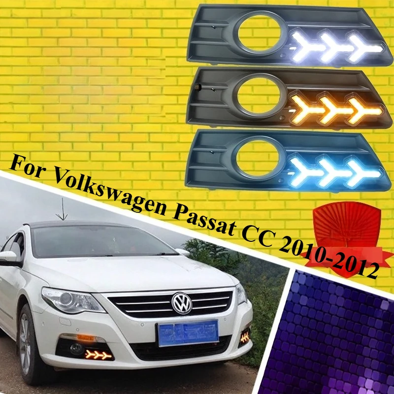 

For Volkswagen Passat CC 2010-2012 2pcs Daytime Running Light Retrofit LED Daylight DRL Auto Accessories
