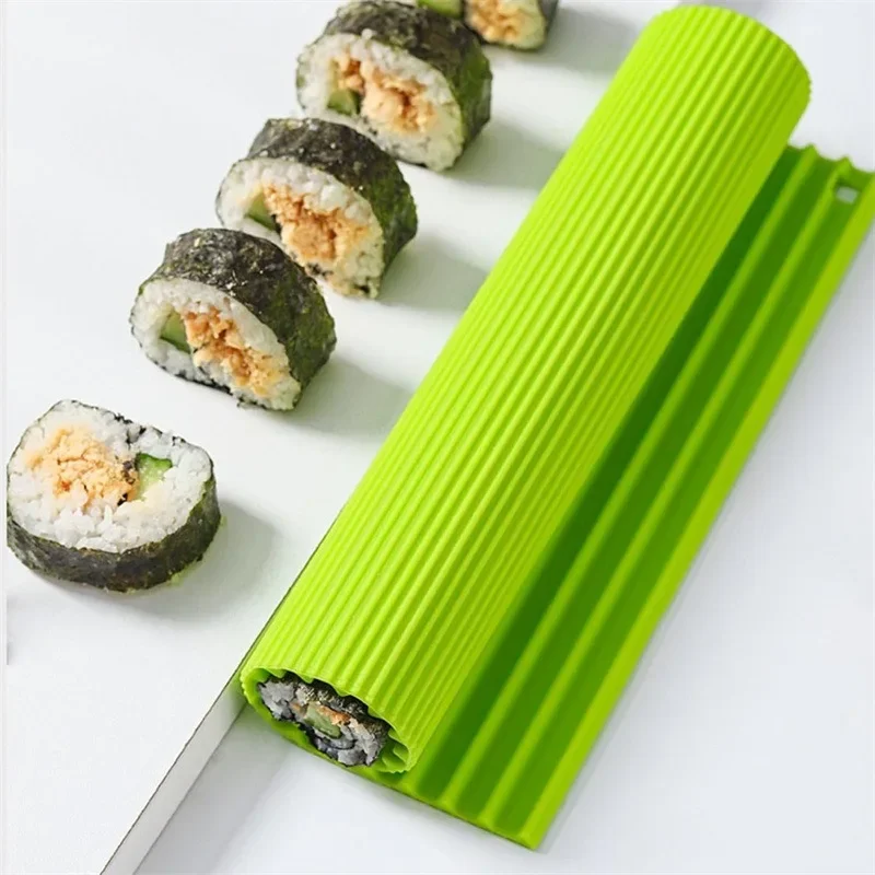 1PC Imitation Bamboo Sushi Roller Curtain Tool Silicone Sushi Roll Mold Commercial Nori Sushi Nori Bag Rice Special Bento