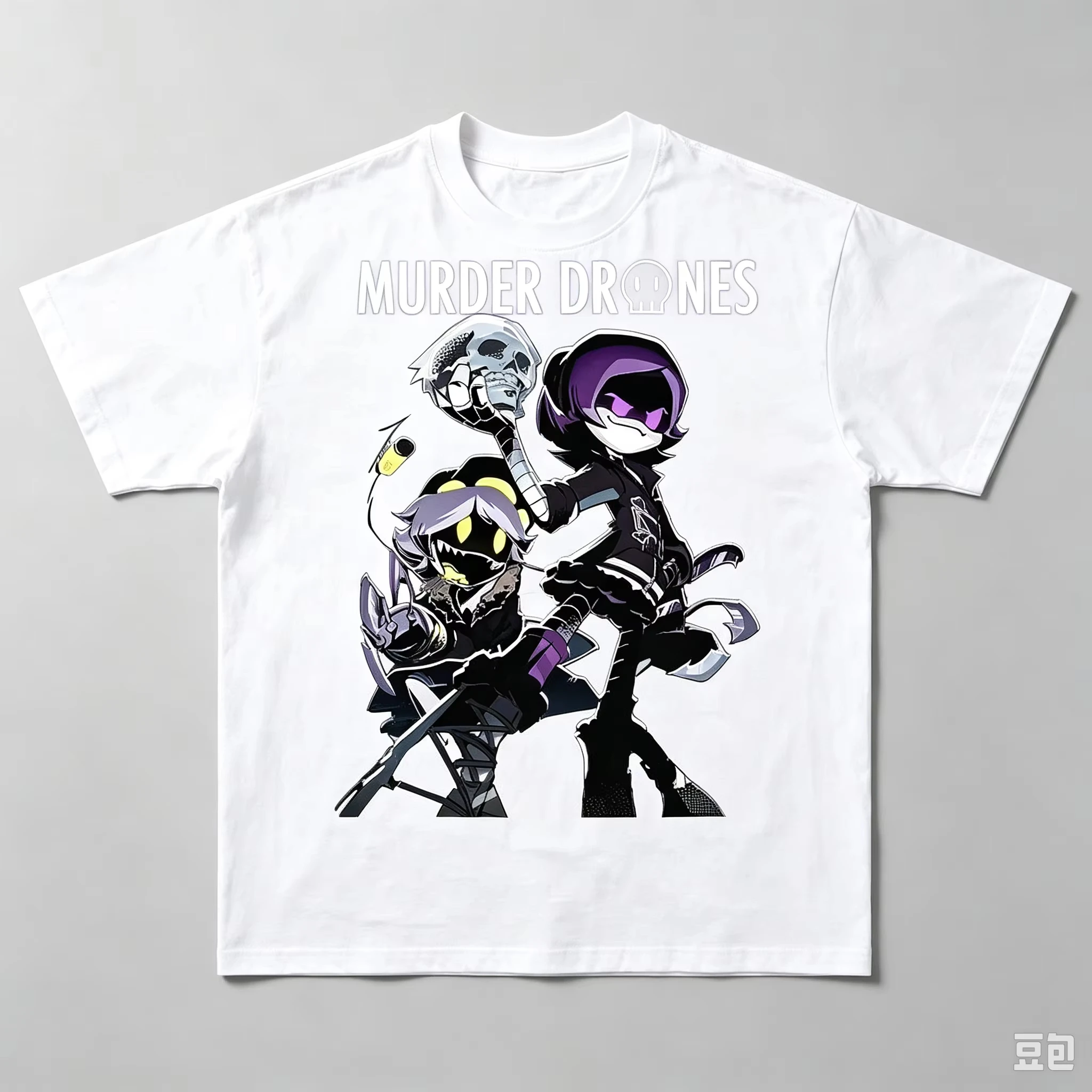 Murder Drones Graphic T-Shirt Uzi N V Cartoon Robot Merch Unisex O-Neck Short Sleeve Tee Casual Streetwear Anime Cotton Top Gift