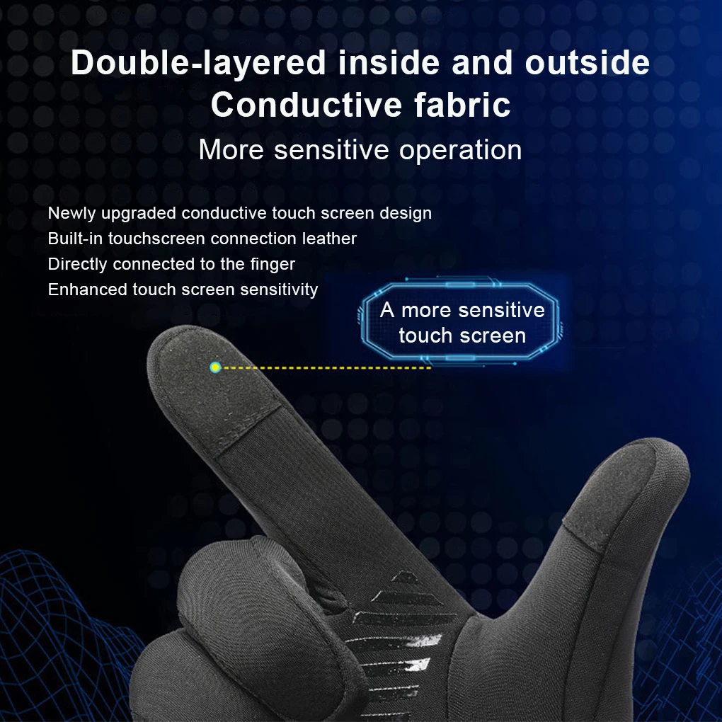 1 زوج قفاز نونسليب تنفس يندبروف قفازات مقاومة للماء دراجة نارية في الهواء الطلق ركوب ملحق المشي لمسافات طويلة التزلج الأسود XL