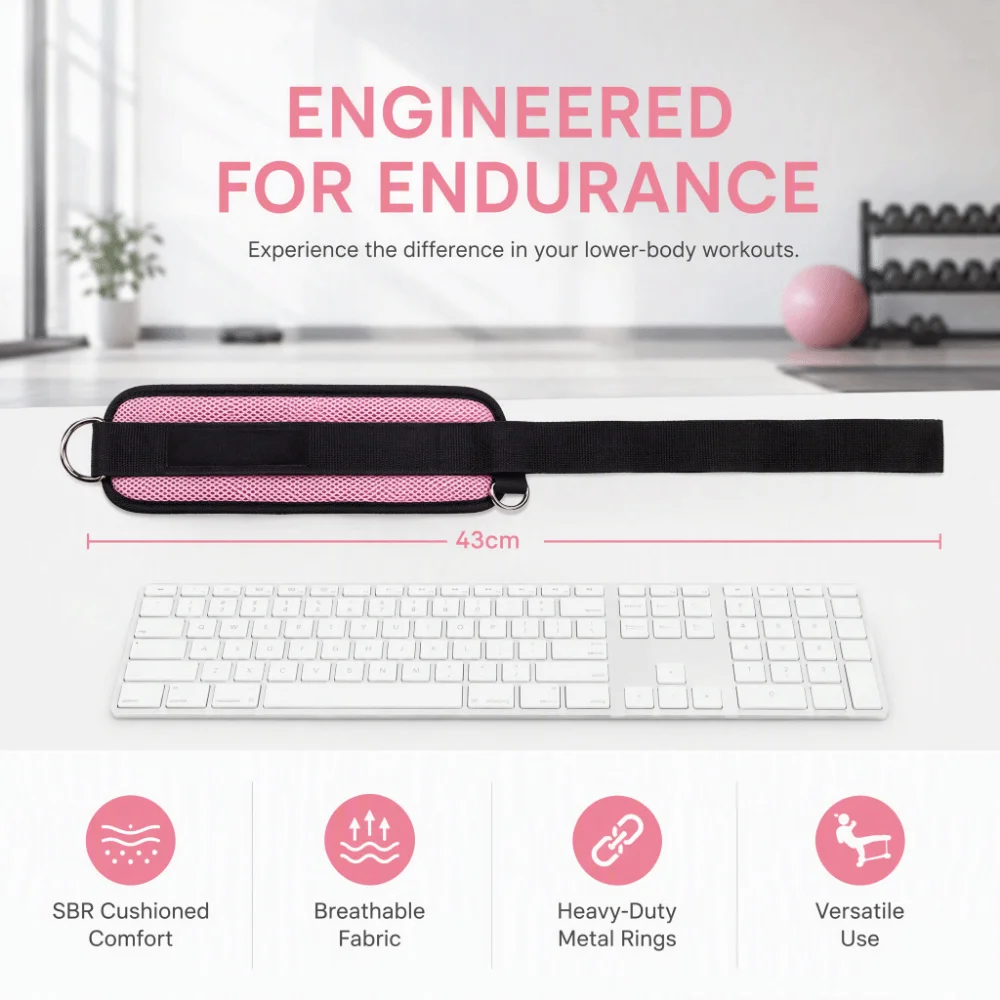 Adjustable Length Ankle Training Strap Versatile Use Ankle Strap Design Ankle Wrist Cuff Pink Color Weighted Assistance Strap