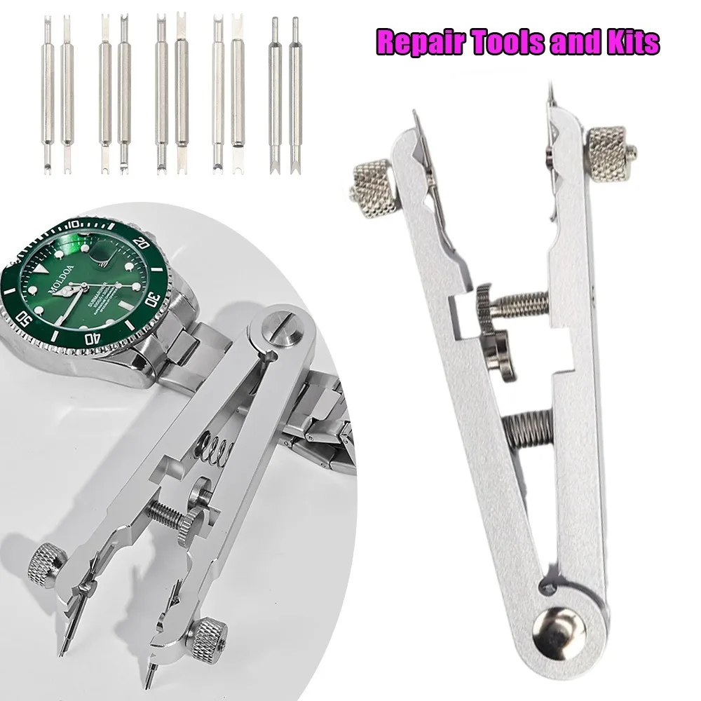 مشاهدة الربيع بار ذو طيات مجموعة أدوات الربيع بار الملقط أداة لمشاهدة المعصم العصابات حزام إزالة إصلاح إصلاح مجموعة أداة إصلاح الساعة