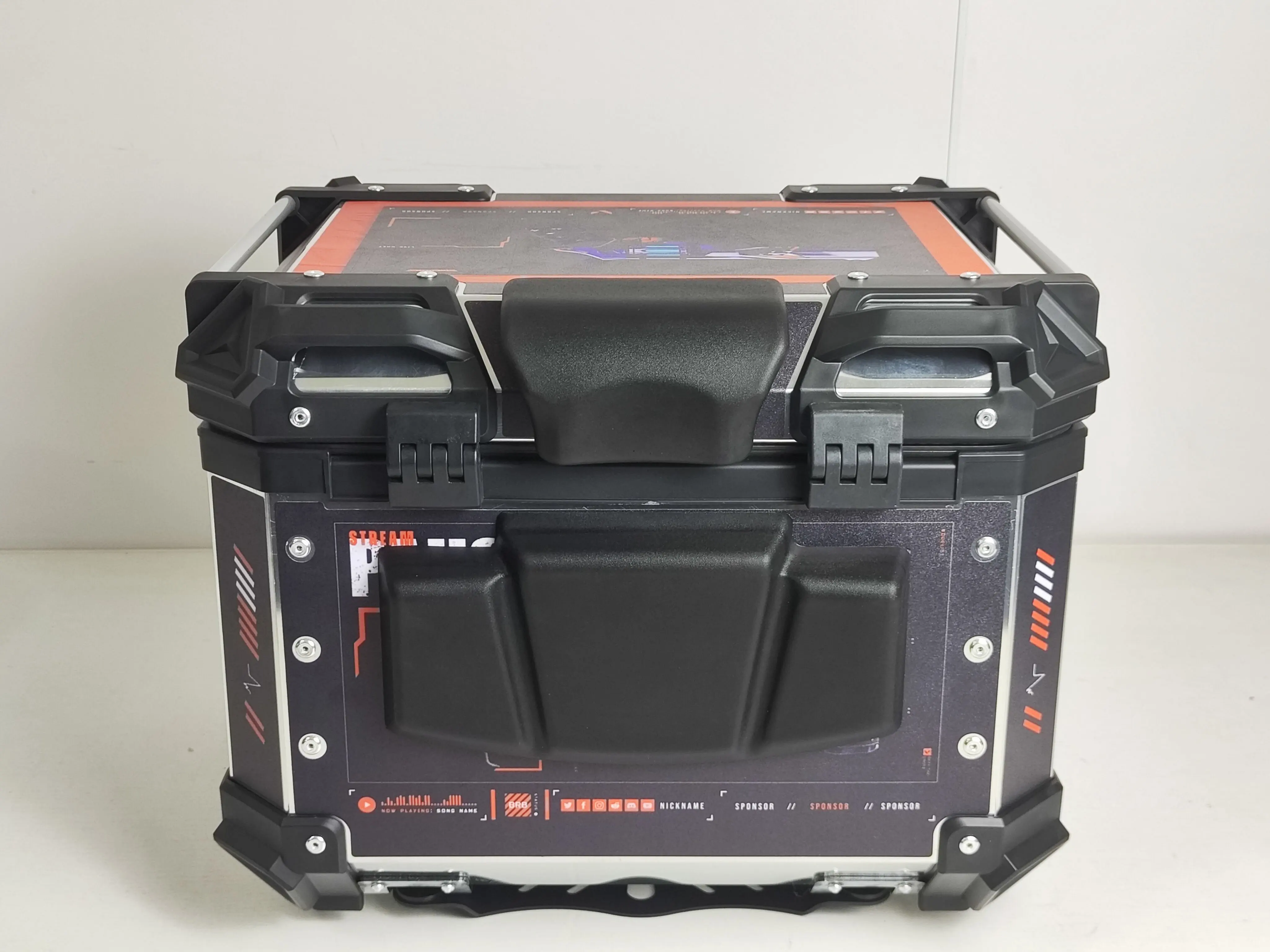 45L Motorcycle Rear Box Luggage Tail Box Carrier Tool Case Lock Trunk Aluminium Alloy