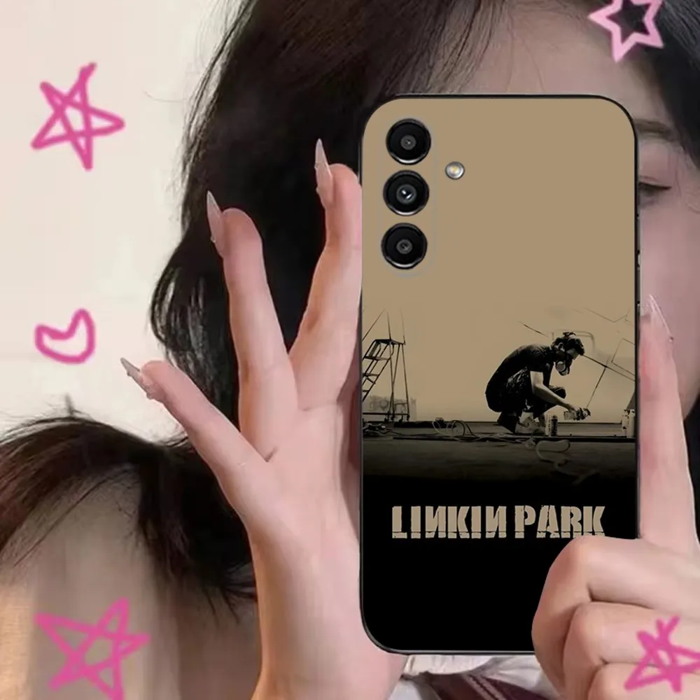 L-LinkinS Rock P-Park Capa de telefone para Samsung S24, S21, S22, S23, S30, Ultra, S20, Plus, Fe, Lite, Note, 10,9,5G Capa macia preta