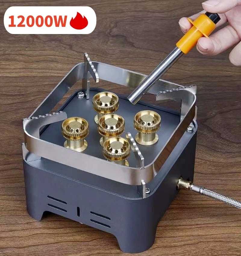 

5-Core Outdoor Tourist Burner Strong Fire Power Camping Gas Stove Portable Hiking Picnic Barbecue Gas Cooker Camping Supplies