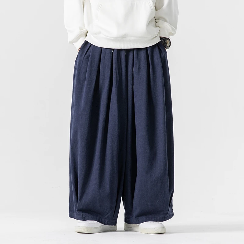 Celana Kaki Lebar Pria Ukuran Besar Celana Panjang Jogger Pinggang Elastis Celana Harem Kasual Pria Celana Olahraga Pria Fashion Longgar Ukuran Besar 5XL