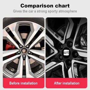 Car Roda Centro Hub Cap Stickers, Auto Kidney Cap of the emblem, emblem for Seat Leon, Cupra, MK1, MK2, Ibiza, 6J, 6F, 1p, 5F, FR, Changing, 56mm, 60mm, 4 pces 8 Main Sales Centers Seat FR - №3