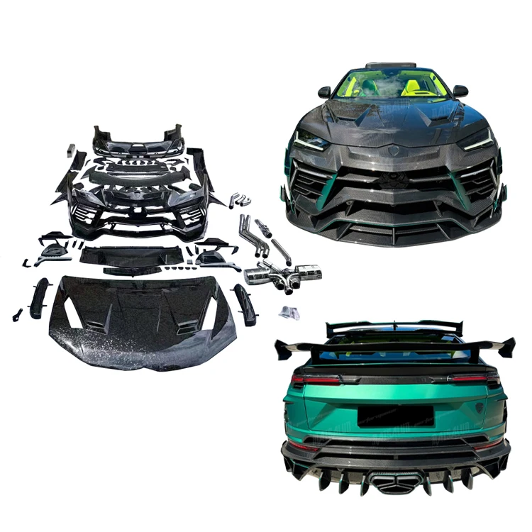 Car Bumpers 3rd MSY Style Dry Carbon Fiber Bodykit for Lamborghini URUS Conversion with Bumpers Hood Exhaust Side Skirts Spoiler