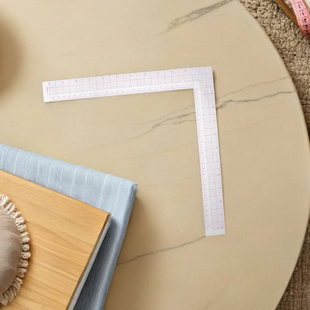 

2pcs Tailor 26Cm: Clear Sewing Measuring Tool Pattern Making Fashion Design Durable L-Shaped Ruler For Garment T-Shirt Fabric