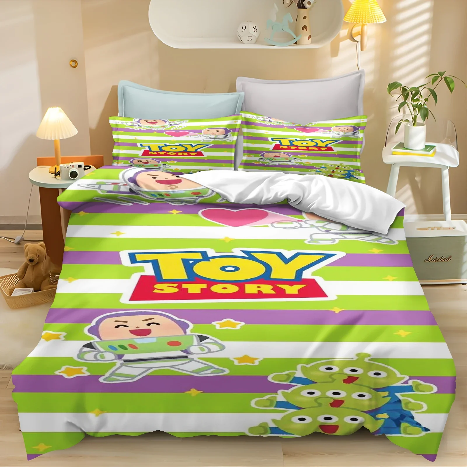 Toy Story Cartoon Quilt Cover Bedding Set for Boys 100% Polyester Cute Printed Skin Friendly Breathable Home Textiles Anime