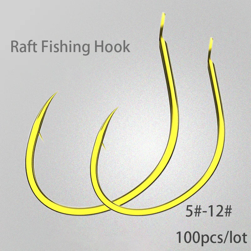 500pcs/lot 5#-12# New Fishing Hooks Golden Color Wide Belly Super Sharp Barbed Hook High Carbon Steel Jigging Boat Fishing pesca