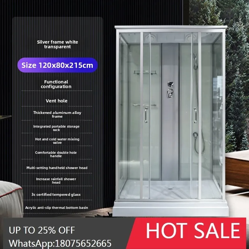 MJY Rectangular Integrated Shower Enclosure All-in-One Bathroom Steam Enclosed Dry-Wet Separation