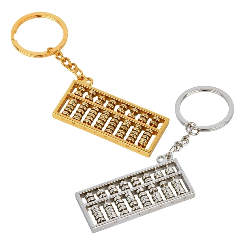 Hand Small Abacus Keychain Metal 8 Beads Counting Keychain for Everyday Carry