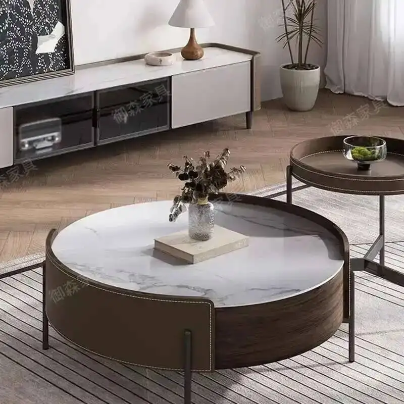 

Desk Dining Table Salon Luxury Round Coffee Mid Century Modern Coffee Table Accent Set Mesa Auxiliar Salon Replica Furniture
