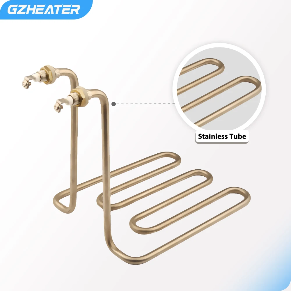 GZHEATER 3U Stainless Steel Fryer  Heating Tube 220V 2500W Electrical Heating Element for Electric Frying Pan