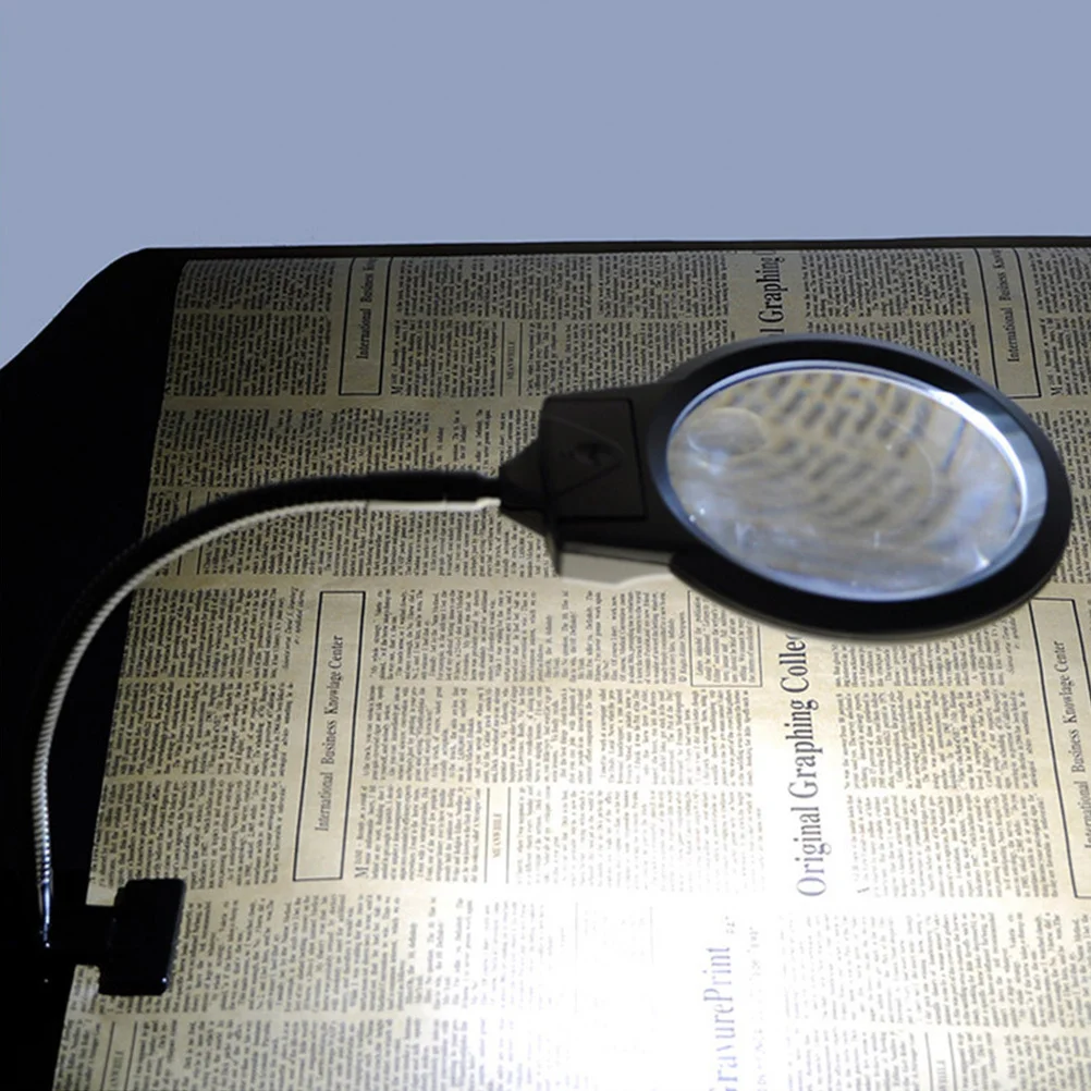 

1pc Led Magnifying Glass With Handle Zoom Lens For Reading Books Newspapers Stamps Coins Jewelry Inspection Loupe Indoor Lamp