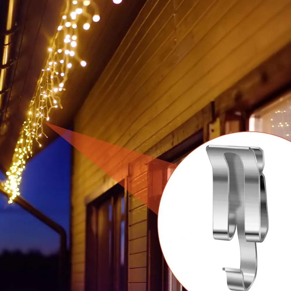 Quick Setup Light Brackets Durable Metal Christmas Light Clips for Outdoor Use Strong Load-bearing Gutter for Xmas for Holiday
