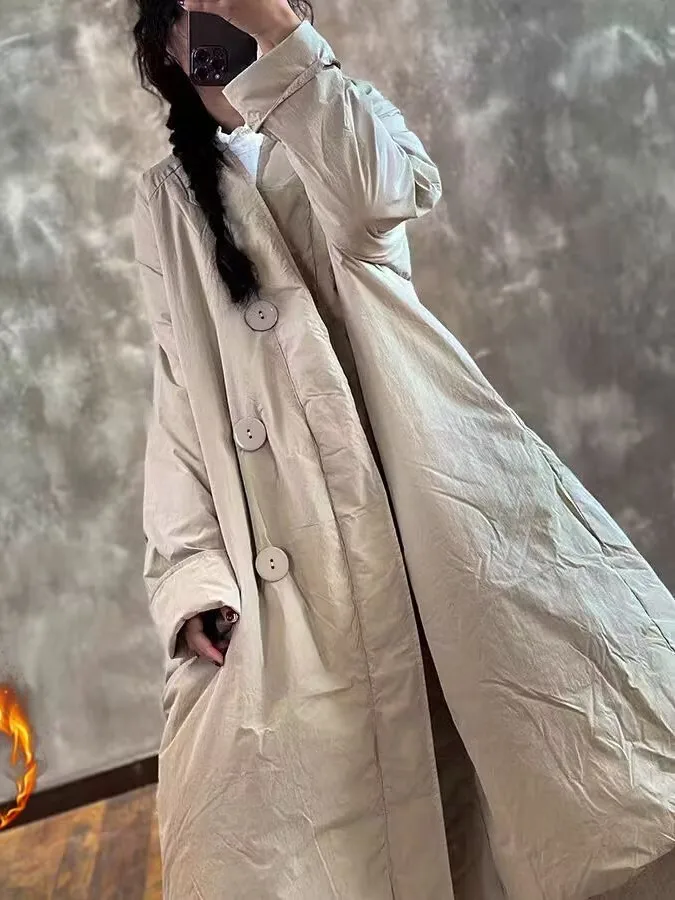 

Теплая хлопковая женская зимняя верхняя одежда Jaet, универсальная длинная све, средней длины, на одной пуговице, для поездок на работу