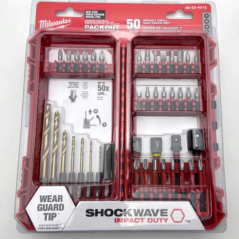 Milwaukee 50 Stoßwellen-Batch-Head-Set, Stoßantriebsgerät, Zubehör für Elektrowerkzeuge, Batch-Head-Bohrer-Set 48-32-4013 – Detail 5