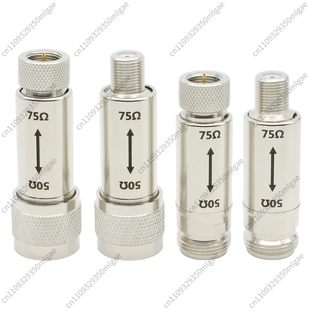 For N to F RF Impedance Converter 50Ω to 75Ω Bidirectional Coaxial Adapter