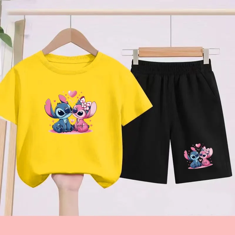 

T Shirt Boy Girl Summer 3-12 Age New Model Cartoon Short Sleeve+Shorts Comfortable Breathable Children Sportswear Casual 2 Piece