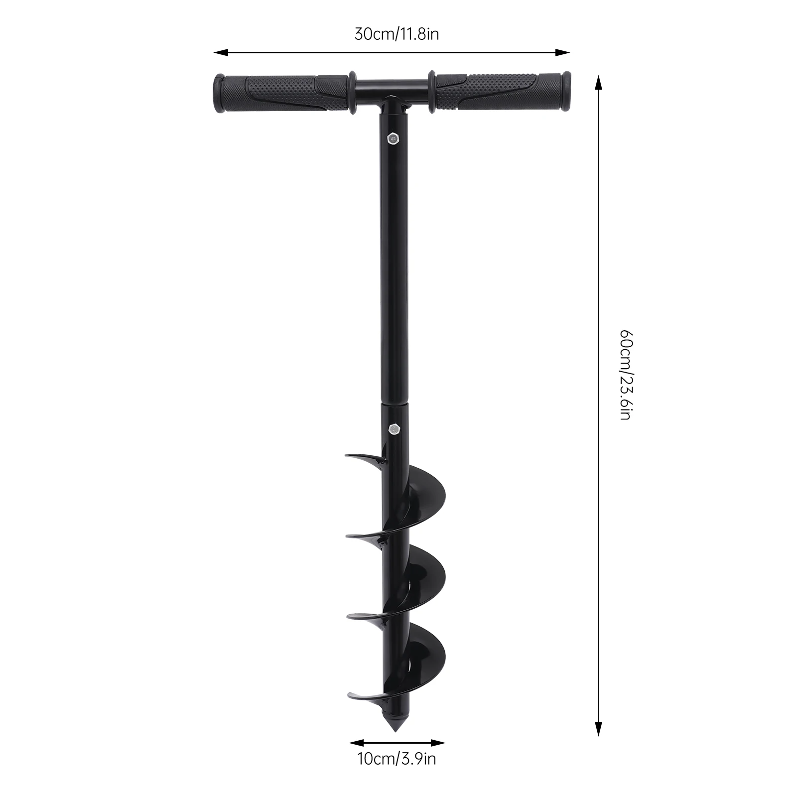 

Manual Hand Drill Auger, 24-Inch Length, Cast Steel Tip, Spiral Blade for Soil and Ice Drilling, Easy to Use and Lightweight