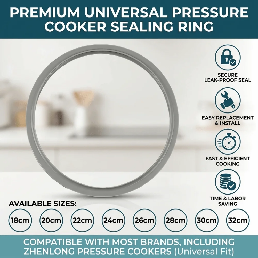 Silicone Pressure Cooker Sealing Ring 18-32cm 2-8L Silicone Rubber Gasket Leakproof Heat Resistant Replacement Part Cooker Parts