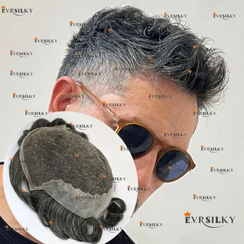 קו שיער טבעי q6 שביר תחרה חמדן 1b30 1b65 1b80 סופר עמיד דק ועמיד רזה גברים בלונדינית גברים