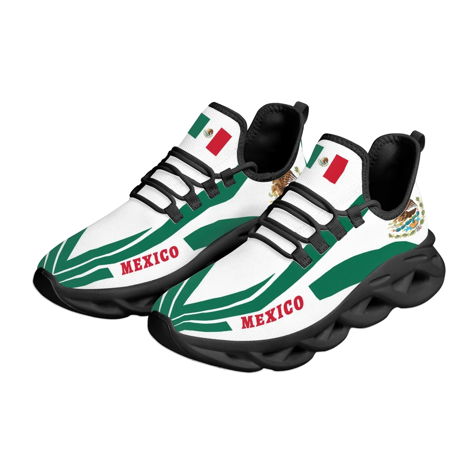 Sapatos rasos respiráveis para adolescentes, bandeira do México, Eagle National Emblem Print, tênis casuais para caminhada ao ar livre, sapatos vulcanizados