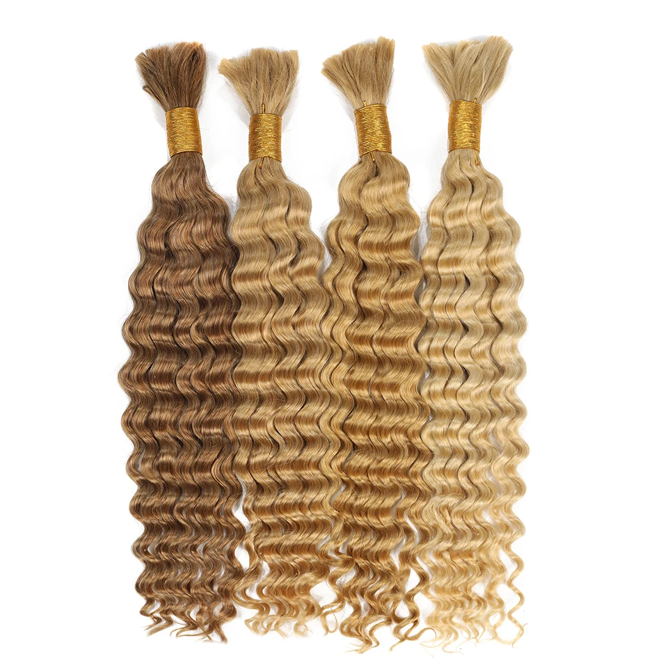 

BHF 100% человеческие волосы оптом для плетения глубоких волн вьющиеся натуральные черные индийские человеческие волосы Remy Boho плетение объемных наращивания 100 г