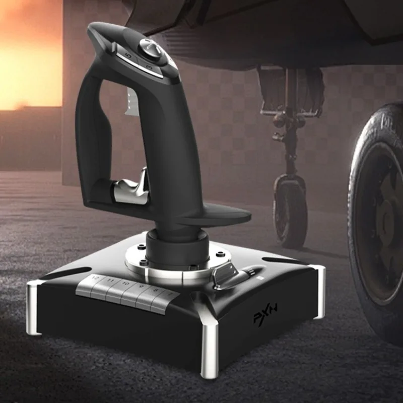 LEKSHI 219-PRO Flight Stick - Dual-System Joystick + Throttle, 16 Prog Keys, Vibration, for PC/Xbox One/PS4