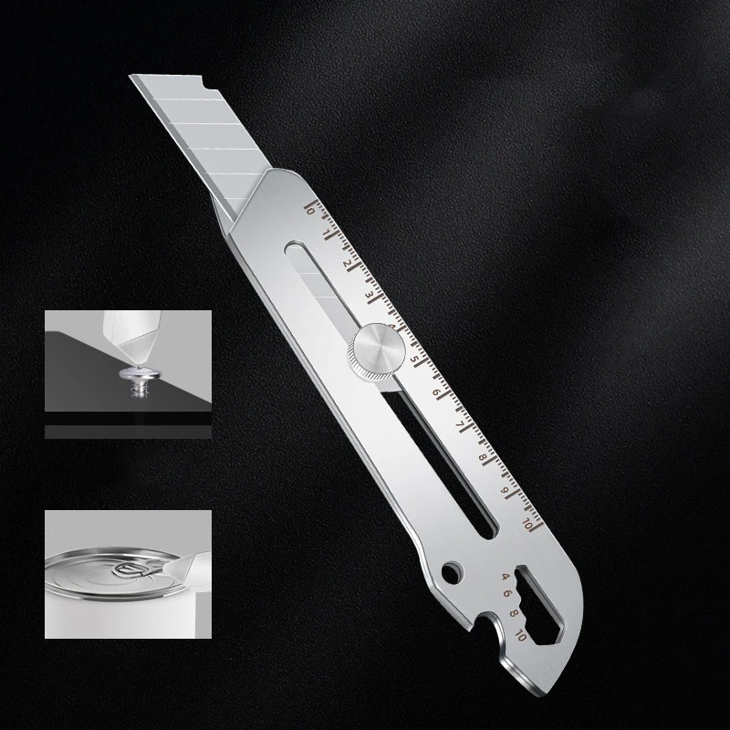 5 in 1 Utility Knife 칼 Multifunctional Stationery Couteau Stainless Steel нож канцелярия Stationery All Purpose Cutter Ruler