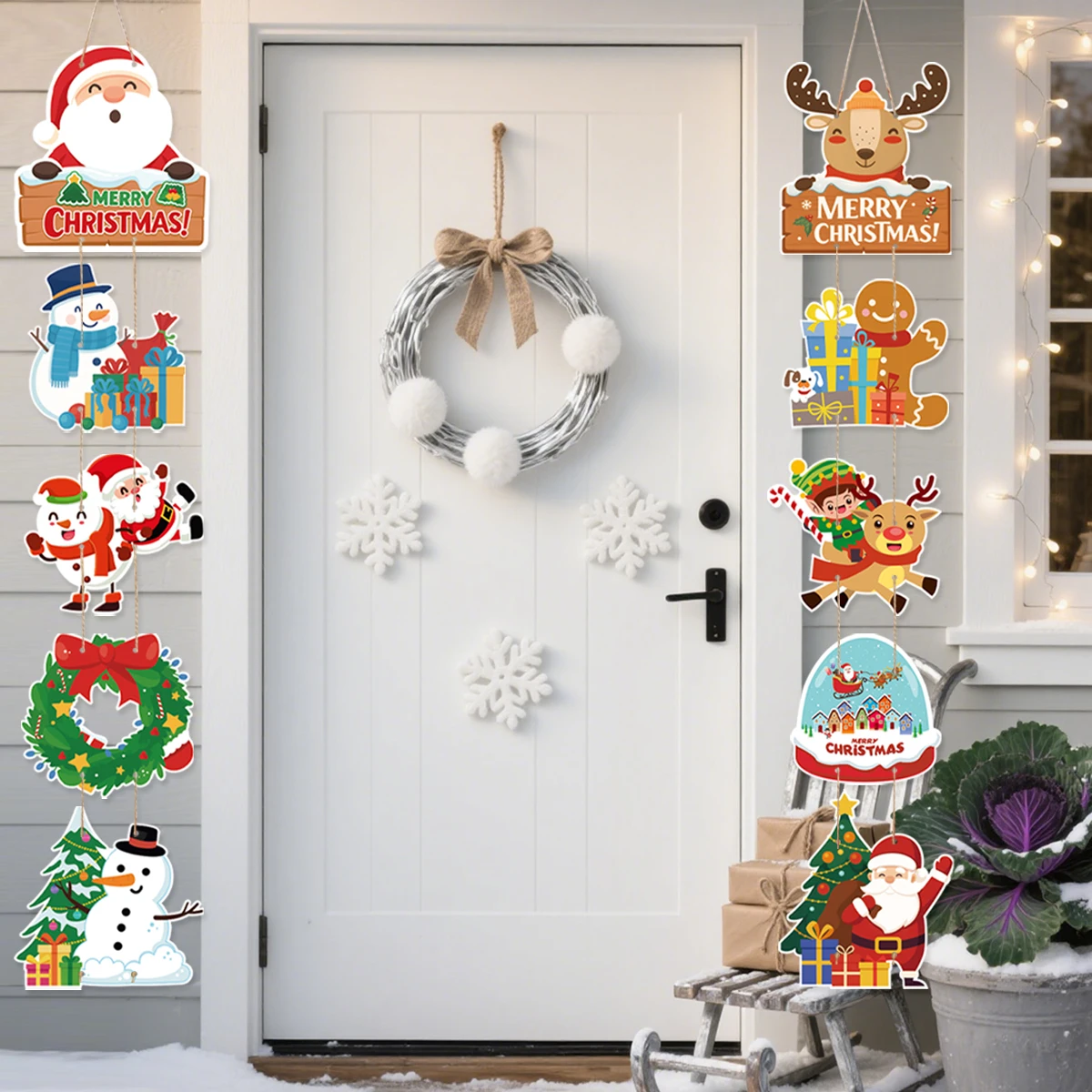 

Christmas Hanging Door Banner Merry Christmas Decoration for Home 2025 Pendant Xmas Paper Door Hanging Navidad Natal New Year