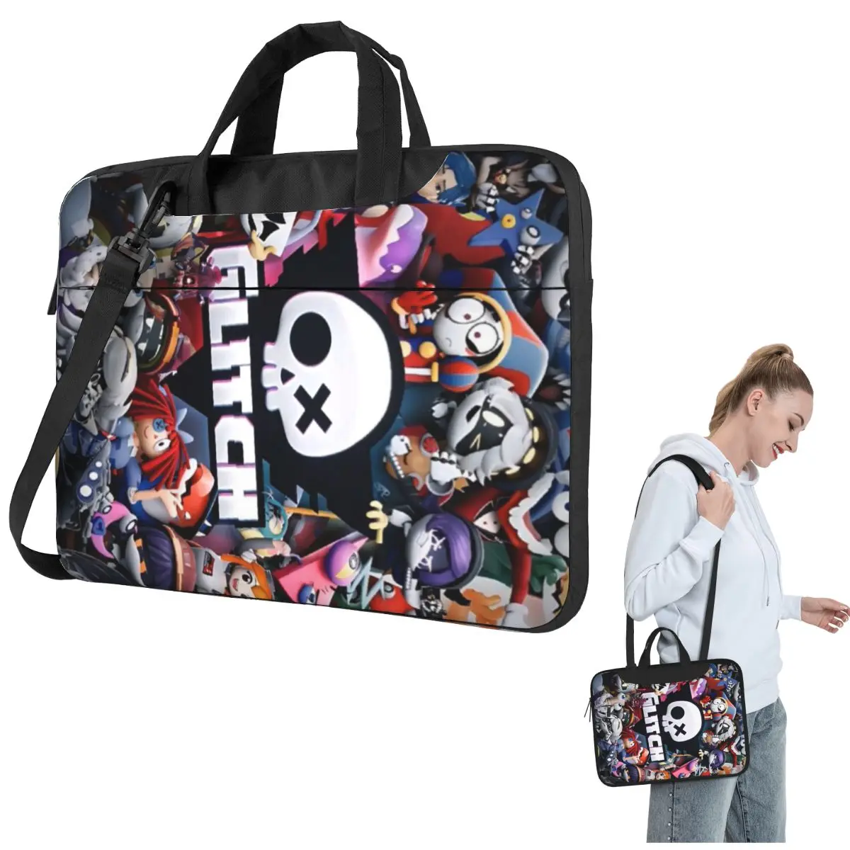 Chibis Murder Drones Uzi Doorman Fuzzy Laptop Bag Protective Case Computer Bag 13 14 15.6 Inch Laptop Pouch For Macbook Pro Air