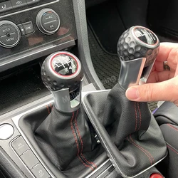 Leather 12mm 5 6 Speed Gear Shift Knob Lever Gaitor Boot for Volkswagen Passat B6 Golf 7 Mk7 GTI GTD 2013-2018 Car Accessories