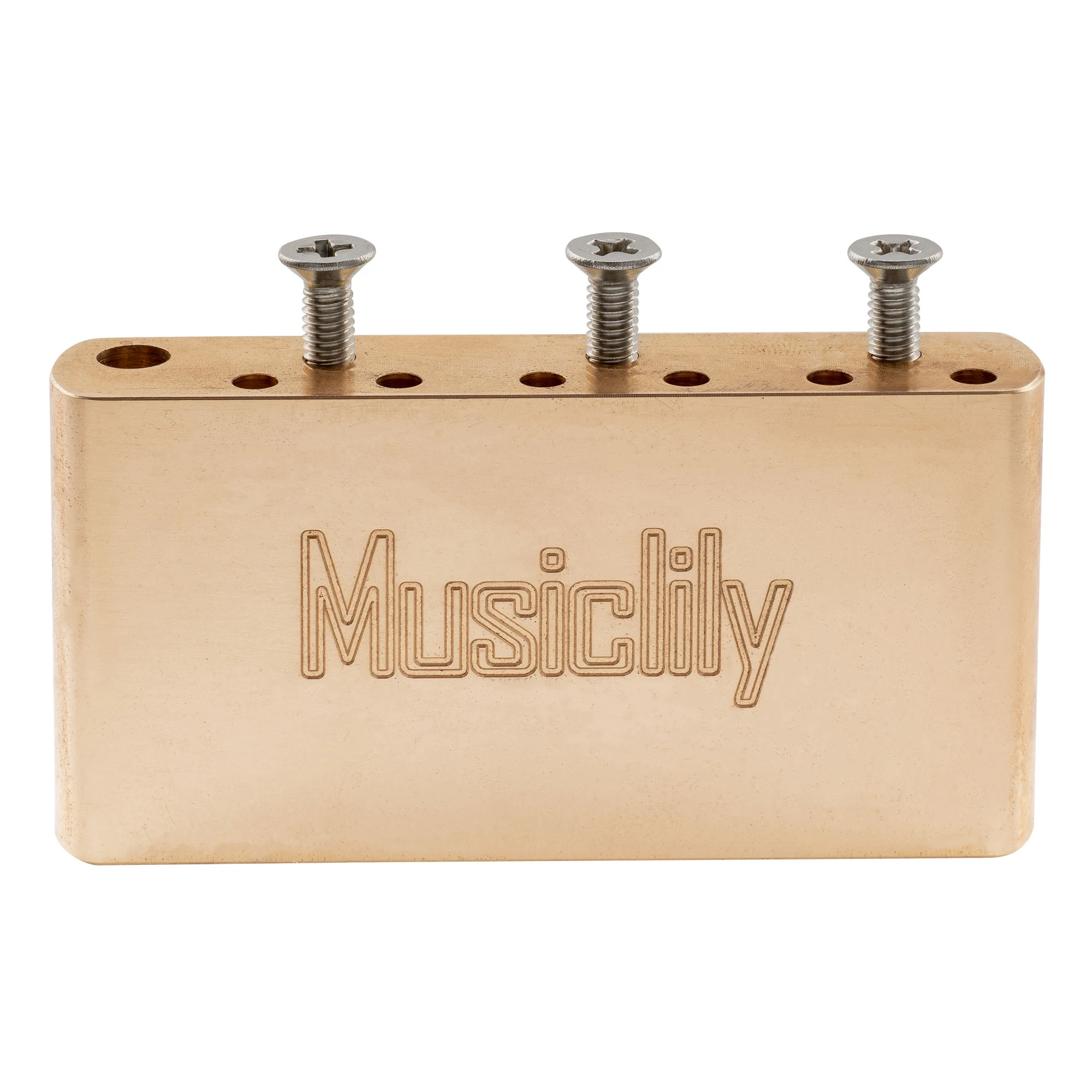 Musiclily Ultra 52.5mm Brass/Steel Short MIM Tremolo Block for China made Squier Pre-2020 Affinity 6-Screw Guitar Bridge, 36mm