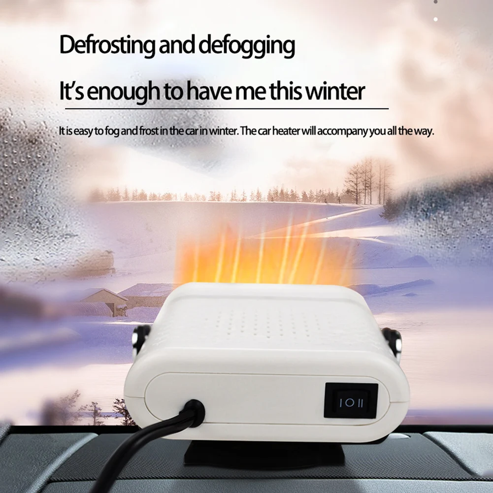 12V/24V Window Windshield Defogging Defrosting Heater Automatic Heater Non-slip Base for Car Camping Travel Winter Fast Heating