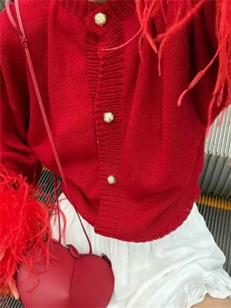 Tossy Fashion Patchwork Cardigan Sweater Women\'s Long Sleeve High Waist Slim Fluffy Y2k Clothes Outwear Female Knitwear Coat New