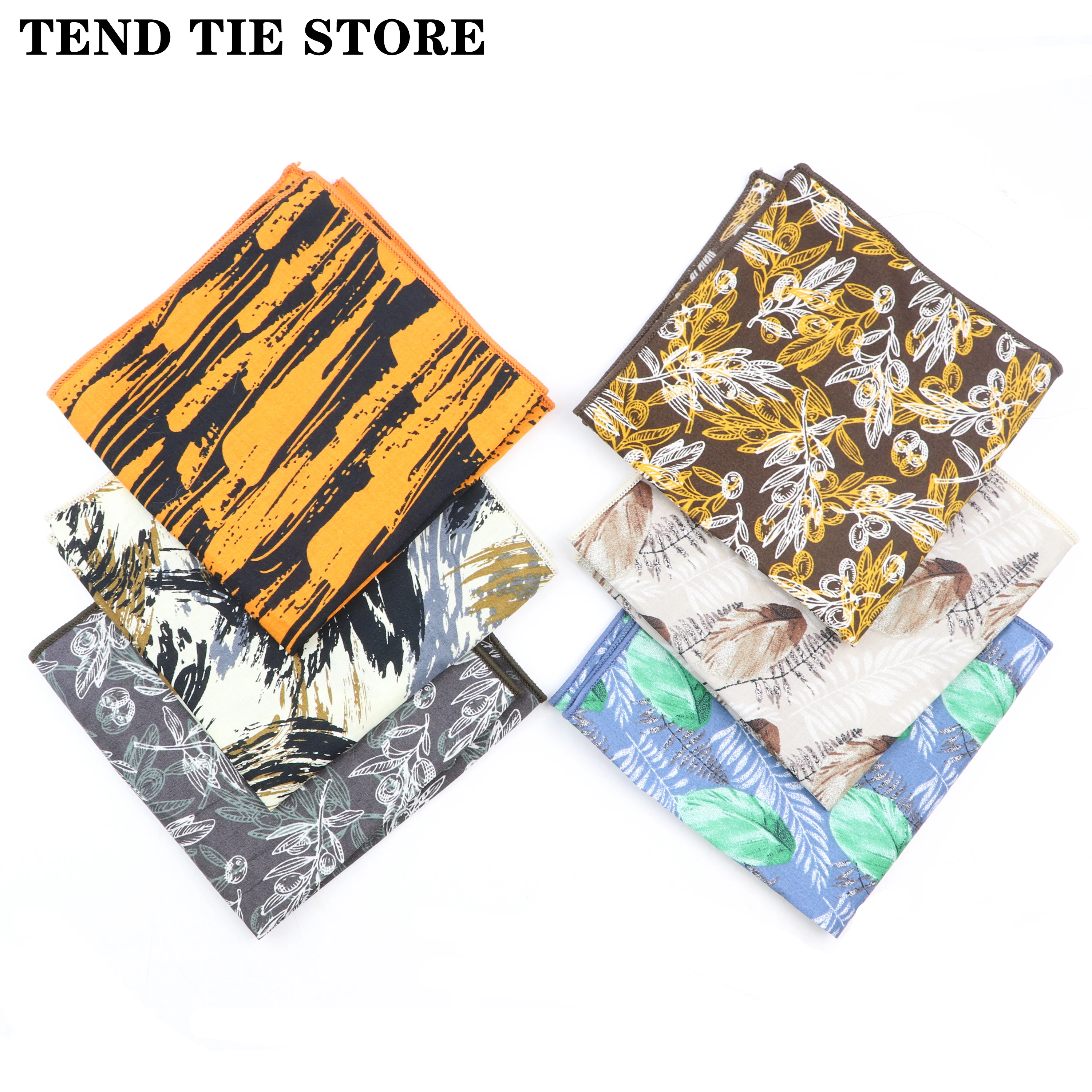 منديل قطني زهري للرجال ، منديل كاجوال ناعم ، وشاح مربع أزرق ورمادي ، هدية إكسسوارات زفاف عصرية ، 22 #1