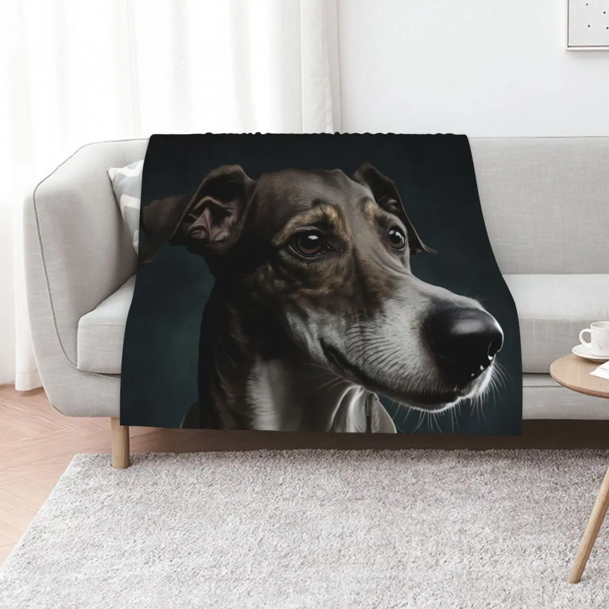 A portrait of a Greyhound Throw Blanket Shaggy sofa bed Thins Blankets Sofas Of Decoration Single bed plaid Blankets