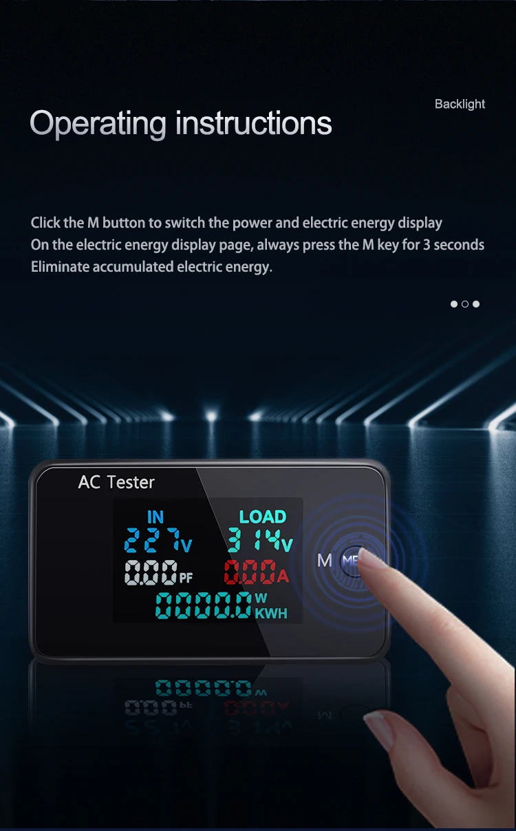 AC Digitale Dual-Voltage Voltmeter 0-500V 0-100a Voltmeter Ampèremeter Wattmeter Elektrische Stroom Detector Energie Meter Monitor